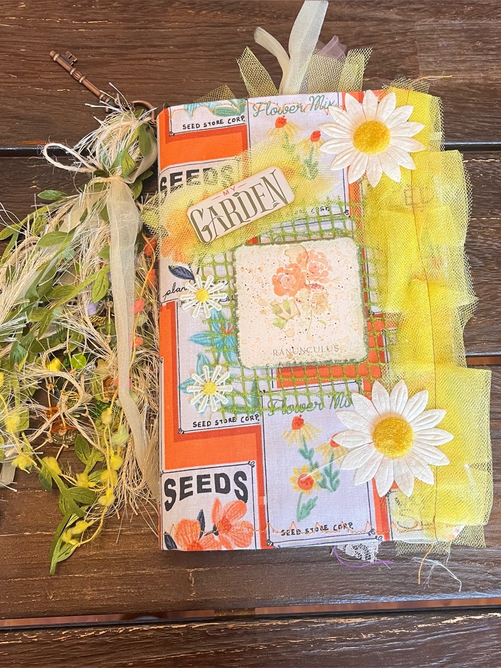 Gardening Junk Journal Garden Floral Flowers 3 Signatures Decorated Softcover